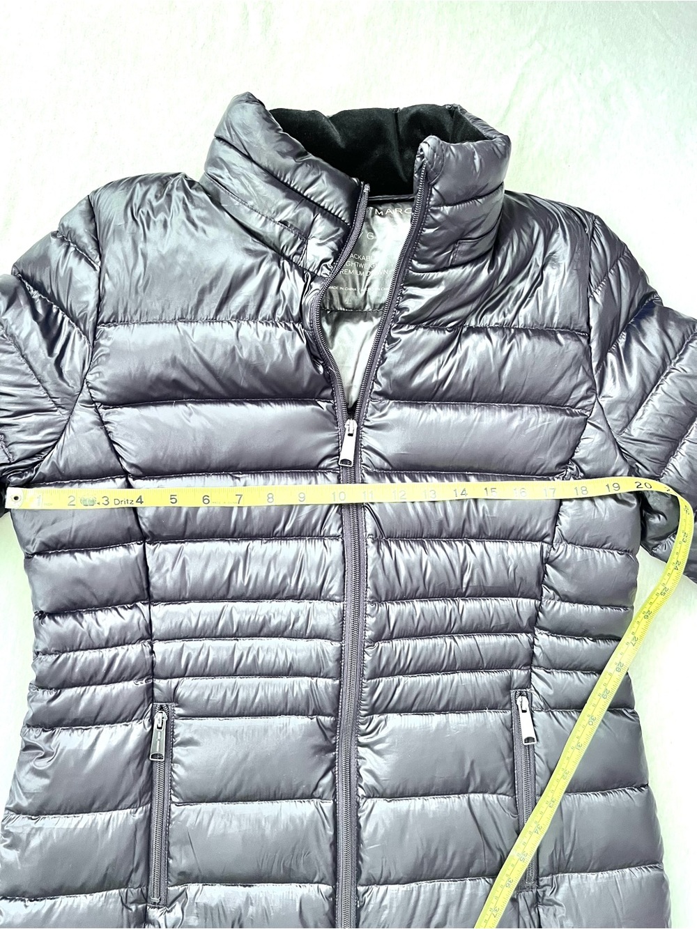Andrew Marc Winter Iridescent Black Long Packable Premium Down Puffer Coat - Picture 9 of 11